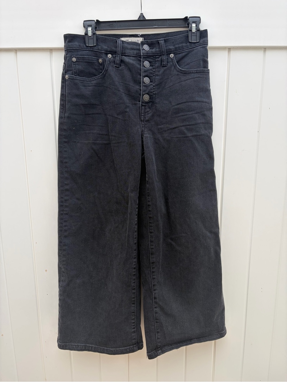 Madewell Black High-Rise Wide Leg Jeans